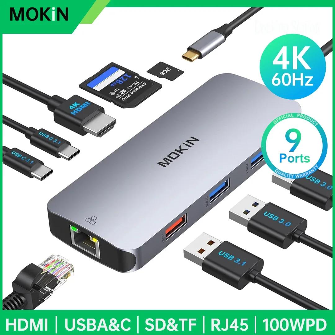 MOKiN  HDMI  ׼ ŷ ̼, USB to , 10Gbps USB 3.1, SD/TF ī, RJ45,100W PD, ƺ   M1 M2